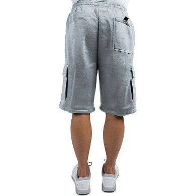 Vibes Men's Fleece Relaxed Fit Cargo Shorts 13" Inseam