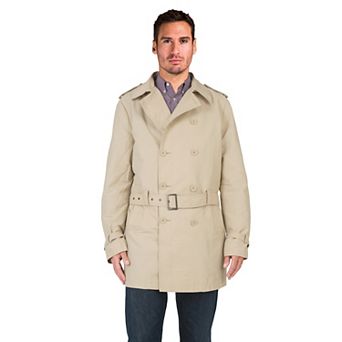 Vibes Men's Double Breasted Belted Trench Coat