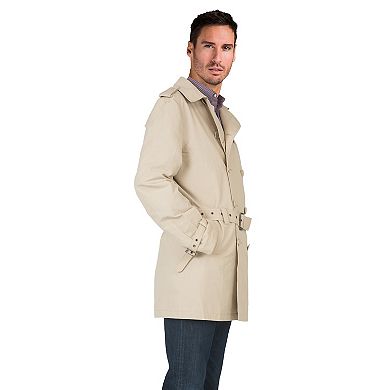 Vibes Men's Double Breasted Belted Trench Coat