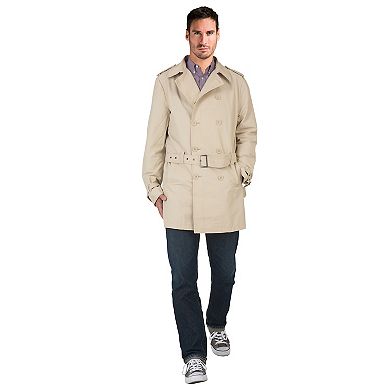 Vibes Men's Double Breasted Belted Trench Coat