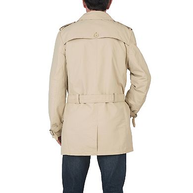 Vibes Men's Double Breasted Belted Trench Coat