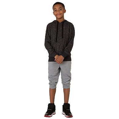 Vibes Boy's Jogger Capri Shorts Zipper Pockets CVC French Terry Rib Bottom