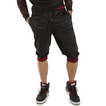 Vibes Men's 4 Stripes Side Seam Tricot 18" Jogger Capri Short