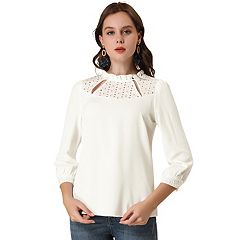 Sexy White Polyester Blouse 3 4 Sleeve Shirts For Women Solid Summer Tops,  Casual And OL Ready From Here_well, $15.05