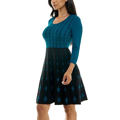 Women's Nina Leonard Fit & Flare Sweater Dress