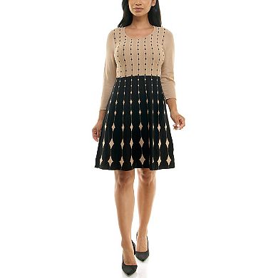 Women's Nina Leonard Fit & Flare Sweater Dress