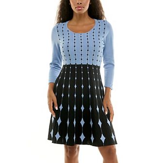 Women's Nina Leonard Fit & Flare Sweater Dress