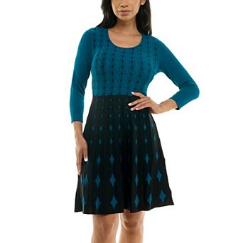 Women's Nina Leonard Fit & Flare Sweater Dress