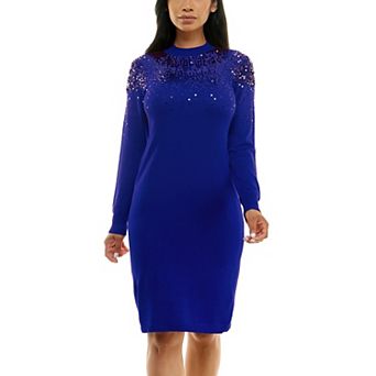 Women's Nina Leonard Sequins Sweater Dress