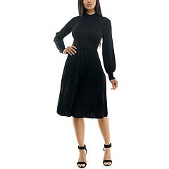 Women's Nina Leonard Balloon-Sleeve Sheath Sweater Dress