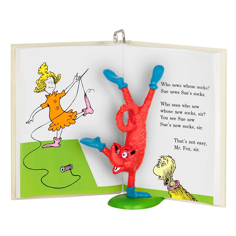 Hallmark Dr. Seuss's Fox in Socks Who Sews Whose Socks Keepsake Christmas Ornament, Multicolor
