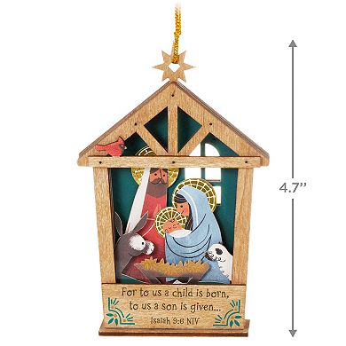 A Child is Born Nativity Papercraft Hallmark Keepsake Christmas Ornament