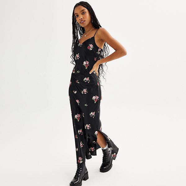 Juniors' SO® Floral Slip Dress With Side Slit