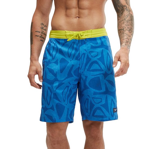 Men's Speedo Print Bondi Basin UPF 50+ Boardshorts - Blue Geo (XXL)