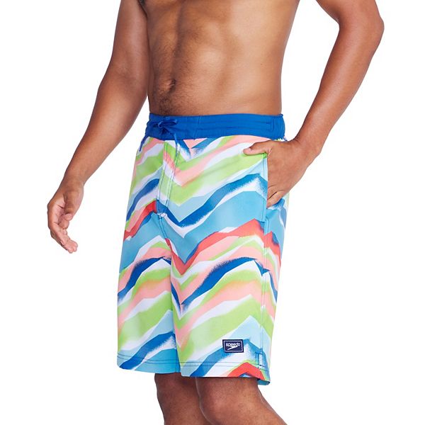 Men's Speedo Print Bondi Basin UPF 50+ Boardshorts - Multi Stripe (M)