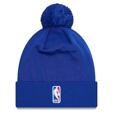 Men's New Era Royal Philadelphia 76ers 2023 NBA Draft Cuffed Knit Hat with Pom