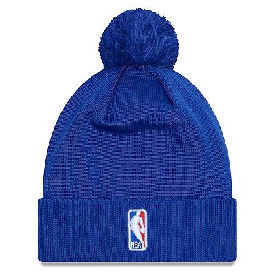 Men s New Era Royal Philadelphia 76ers 2023 NBA Draft Cuffed Knit Hat with Pom