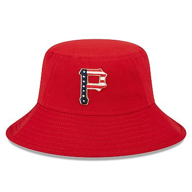 Men's New Era Red Pittsburgh Pirates 2023 Fourth of July Bucket Hat