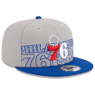 Men's New Era Gray/Royal Philadelphia 76ers 2023 NBA Draft Two-Tone 9FIFTY Snapback Hat