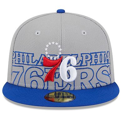 Men's New Era Gray/Royal Philadelphia 76ers 2023 NBA Draft Two-Tone 59FIFTY Fitted Hat