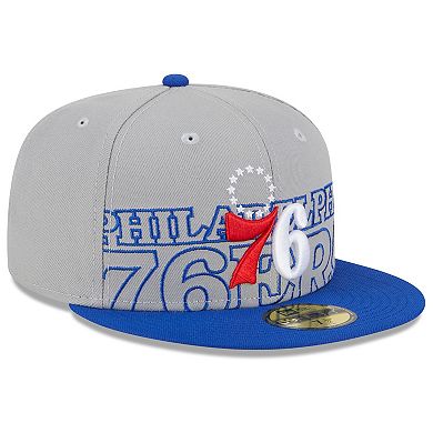 Men's New Era Gray/Royal Philadelphia 76ers 2023 NBA Draft Two-Tone 59FIFTY Fitted Hat