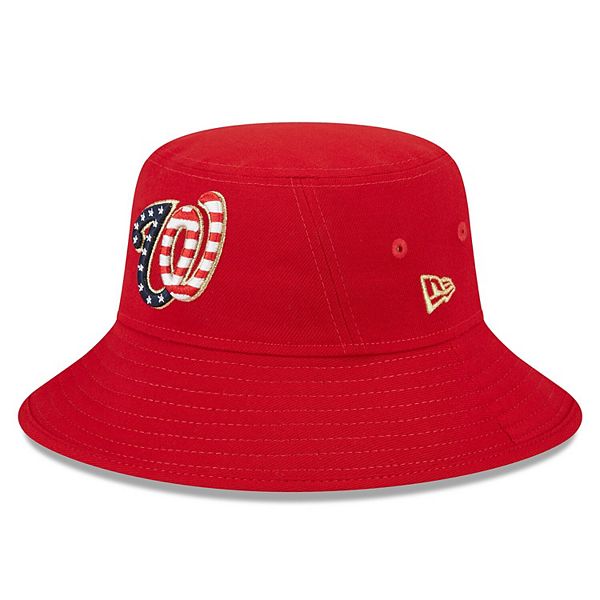 Men's New Era Red Washington Nationals 2023 Fourth of July Bucket Hat