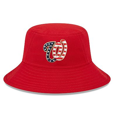 Men's New Era  Red Washington Nationals 2023 Fourth of July Bucket Hat