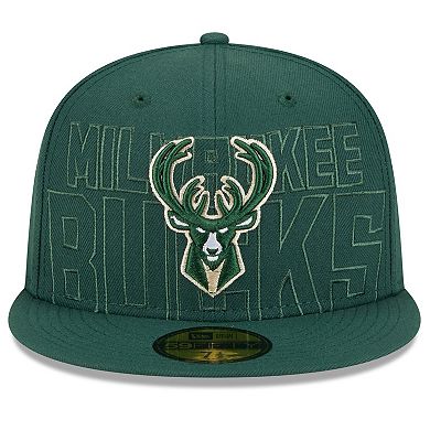 Men's New Era  Hunter Green Milwaukee Bucks 2023 NBA Draft 59FIFTY Fitted Hat