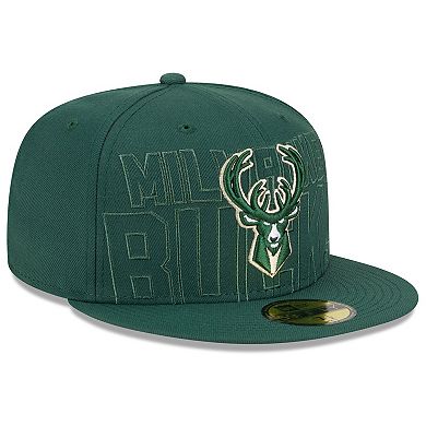 Men's New Era  Hunter Green Milwaukee Bucks 2023 NBA Draft 59FIFTY Fitted Hat