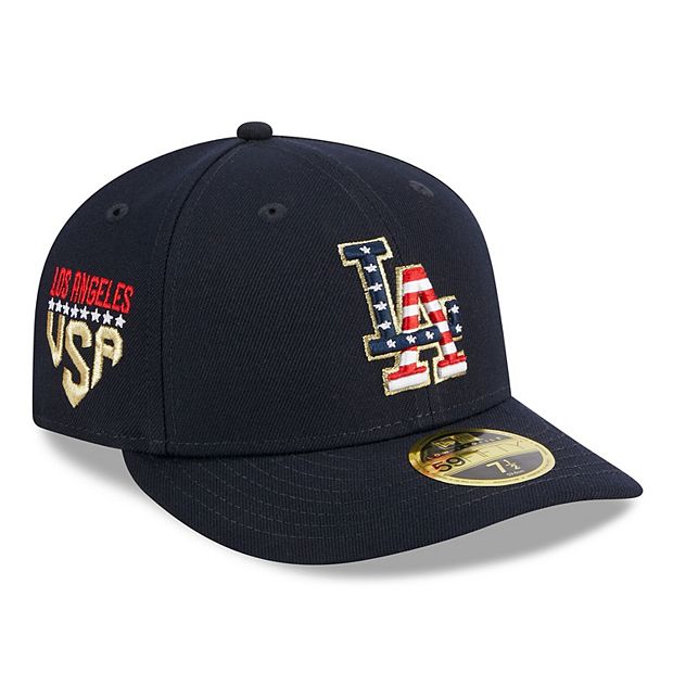 Men s New Era Navy Los Angeles Dodgers 2023 Fourth of July Low Profile 59FIFTY Fitted Hat
