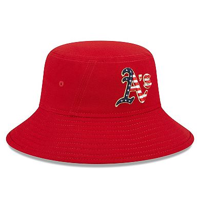 Men's New Era Red Oakland Athletics 2023 Fourth of July Bucket Hat