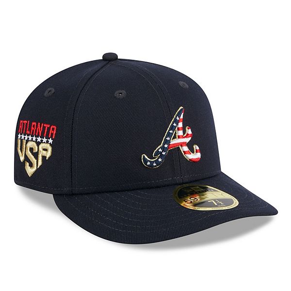 Atlanta Braves BIG-ONE DOUBLE WHAMMY Navy-White Fitted Hat