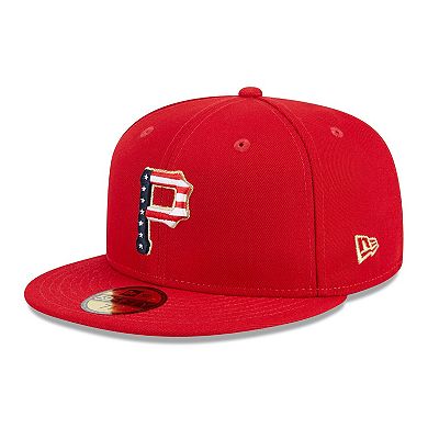 Men's New Era Red Pittsburgh Pirates 2023 Fourth of July 59FIFTY Fitted Hat