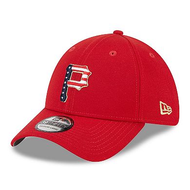 Men's New Era Red Pittsburgh Pirates 2023 Fourth of July 39THIRTY Flex Fit Hat