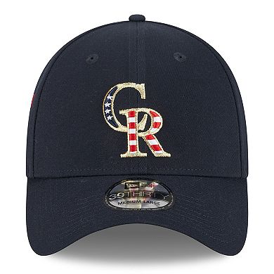 Men's New Era Navy Colorado Rockies 2023 Fourth of July 39THIRTY Flex Fit Hat