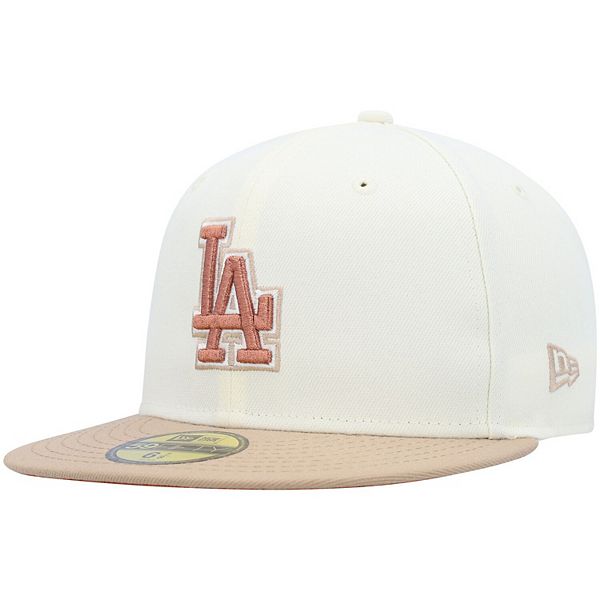 Men\'s New Era Cream Los Angeles Dodgers Chrome Camel Rust Undervisor  59FIFTY Fitted Hat