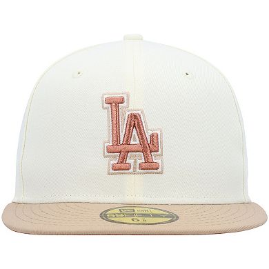 Men's New Era Cream Los Angeles Dodgers Chrome Camel Rust Undervisor ...