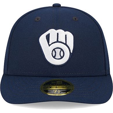 Men's New Era Navy Milwaukee Brewers Oceanside Low Profile 59FIFTY Fitted Hat