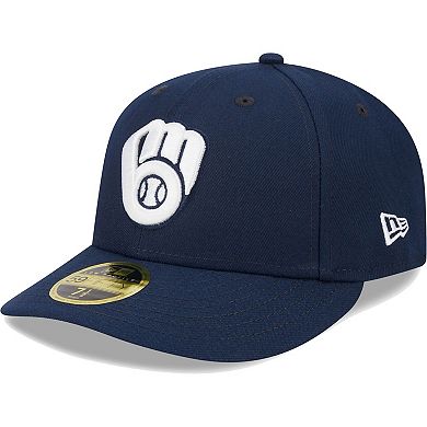 Men's New Era Navy Milwaukee Brewers Oceanside Low Profile 59FIFTY Fitted Hat