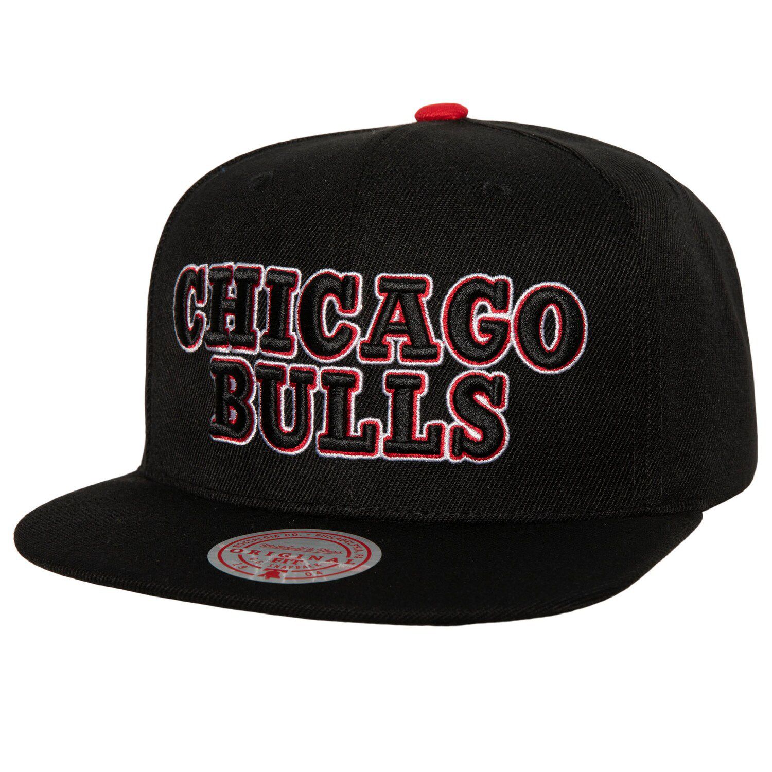 Men's Chicago Bulls Mitchell & Ness Black Hardwood Classics Earthquake  Snapback Hat