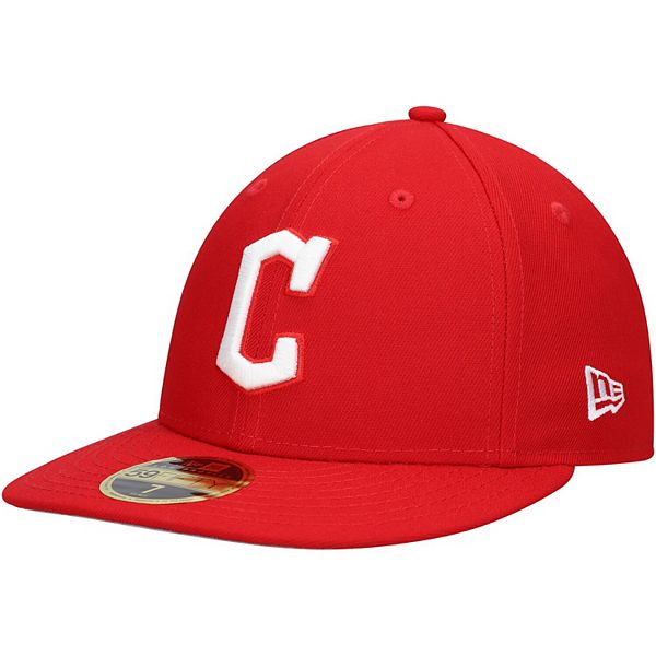 Men's New Era Scarlet Cleveland Guardians Low Profile 59FIFTY Fitted Hat