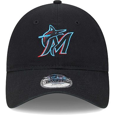 Toddler New Era Black Miami Marlins Team 9TWENTY Adjustable Hat