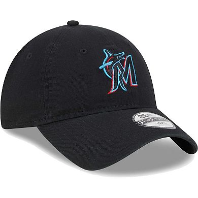 Toddler New Era Black Miami Marlins Team 9TWENTY Adjustable Hat