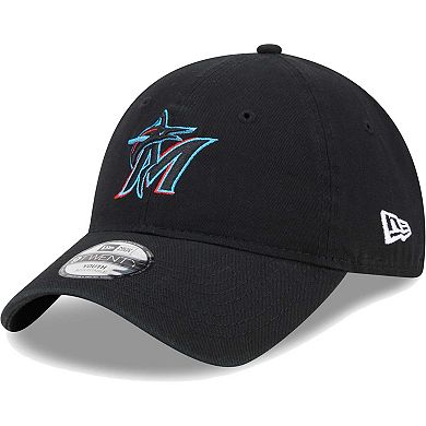 Toddler New Era Black Miami Marlins Team 9TWENTY Adjustable Hat