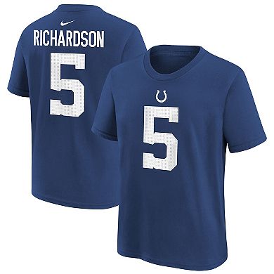 Youth Nike Anthony Richardson Royal Indianapolis Colts 2023 NFL Draft First Round Pick Player Name & Number T-Shirt