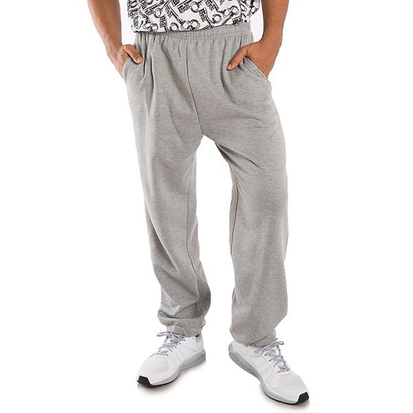 Vibes Men's Fleece Pull-On Sweatpants Relaxed Fit Elastic Bottom