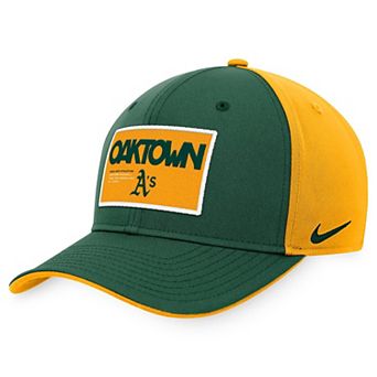 Men's Nike Green/Gold Oakland Athletics Classic99 Colorblock Performance Snapback Hat