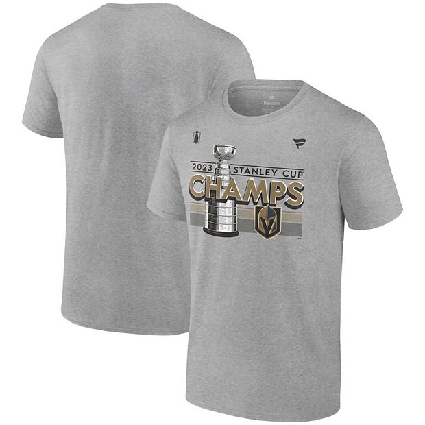 Men's Fanatics Branded Heather Charcoal Vegas Golden Knights 2023 Stanley Cup Champions Schedule T-Shirt