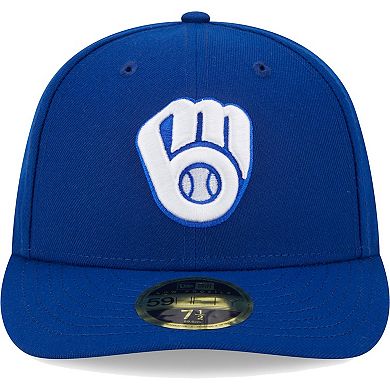 Men's New Era Royal Milwaukee Brewers White Logo Low Profile 59FIFTY Fitted Hat