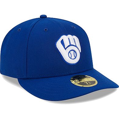 Men's New Era Royal Milwaukee Brewers White Logo Low Profile 59FIFTY Fitted Hat